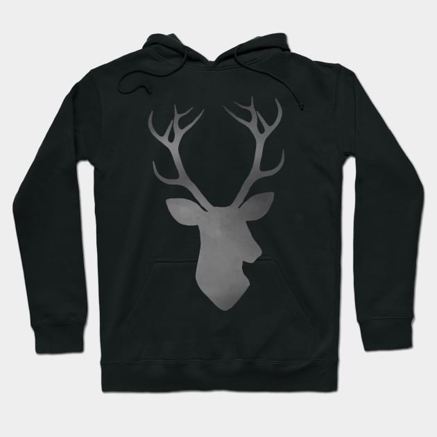 Black deer silhouette Hoodie by PallKris